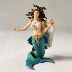 NWT new with tags Safari Ltd. 2008 mermaid figurine 800929 brown hair 3.5" tall